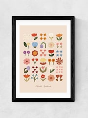 East End Prints Black Flower Garden Soft Pink Wall Art Print by Kid of the Village - Image 2 of 2