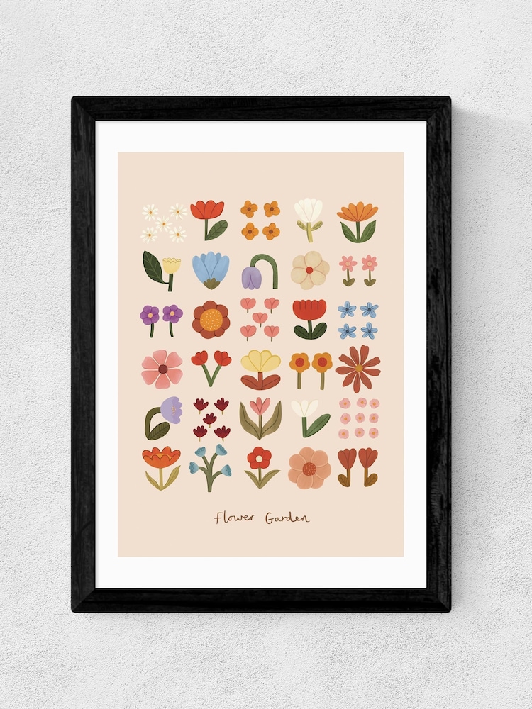 East End Prints Black Flower Garden Soft Pink Wall Art Print by Kid of the Village - Image 2 of 2 East End Prints Black Flower Garden Soft Pink Wall Art Print by Kid of the Village - Image 2 of 2