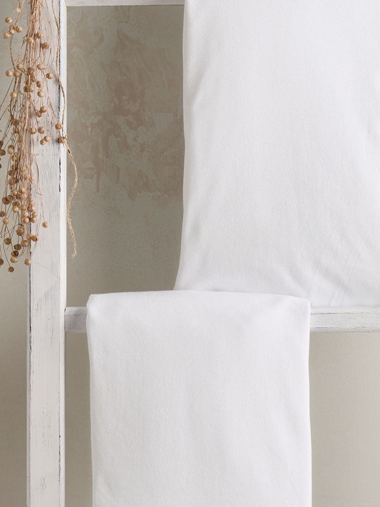 Mamas & Papas 2 Pack White 100% Cotton Cotbed Fitted Sheets - Image 4 of 4