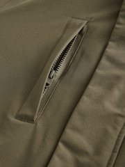Olive Green Borg Lined Shower Resistant Hooded Parka Jacket - Image 9 of 14