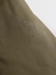 Olive Green Borg Lined Shower Resistant Hooded Parka Jacket - Image 13 of 14