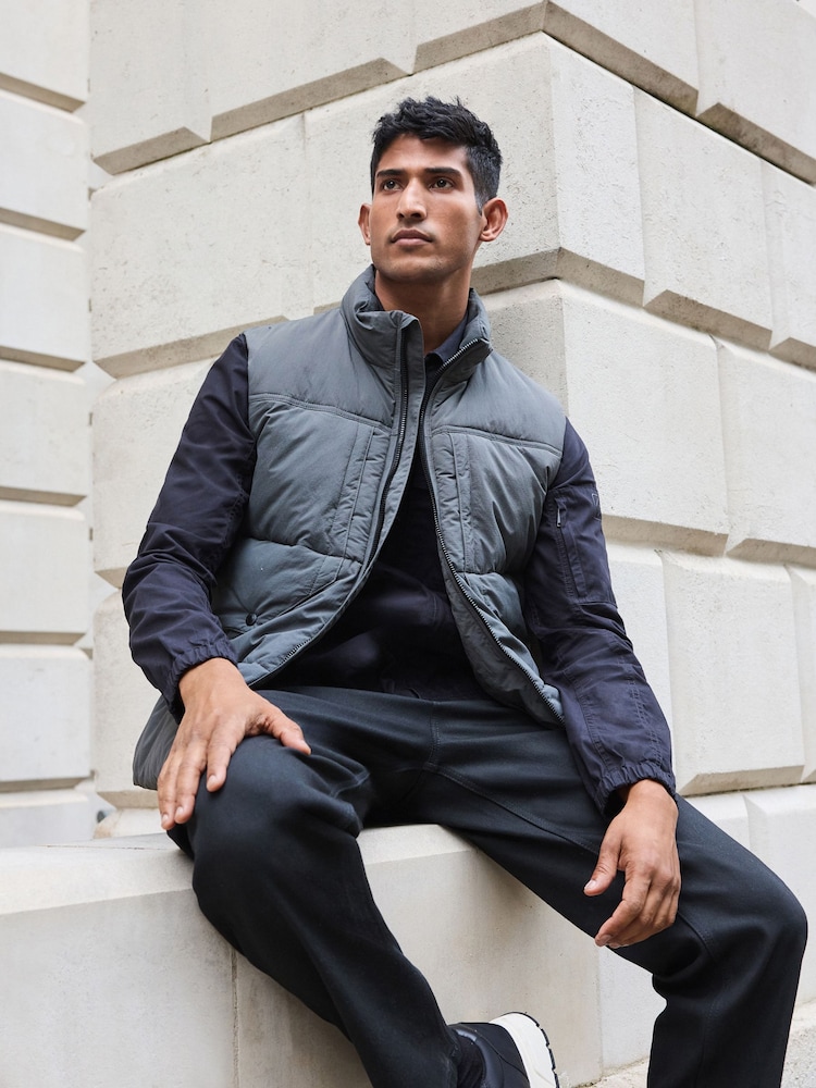 Slate Grey Utility Pocket Gilet - Image 2 of 10