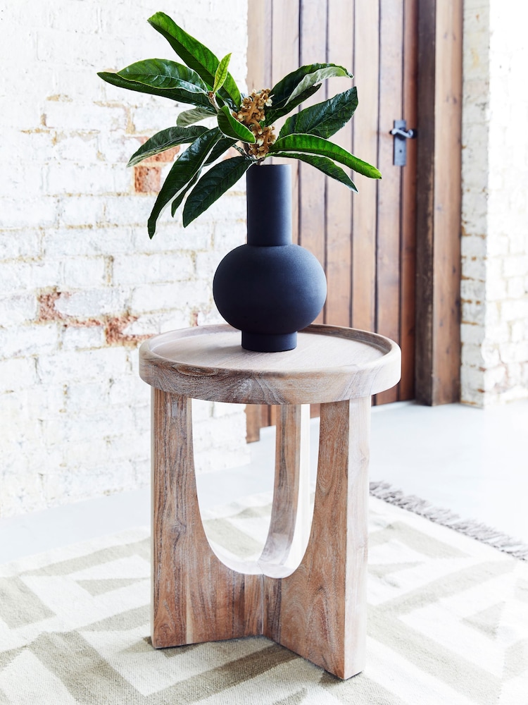 French Connection Natural Mango Wood Gora Side Table - Image 1 of 5