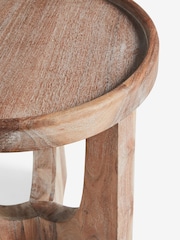 French Connection Natural Mango Wood Gora Side Table - Image 5 of 5