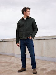 Khaki Green Signature Wax Coated Jacket with Corduroy Collar - Image 2 of 10