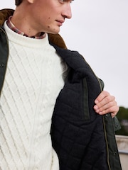 Khaki Green Signature Wax Coated Jacket with Corduroy Collar - Image 6 of 10