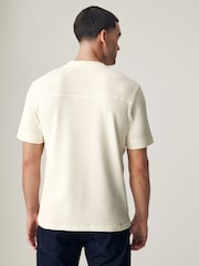 Ecru Short Sleeve Grandad Collar T-Shirt - Image 2 of 8