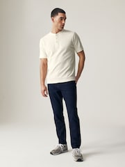 Ecru Short Sleeve Grandad Collar T-Shirt - Image 4 of 8