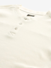 Ecru Short Sleeve Grandad Collar T-Shirt - Image 7 of 8