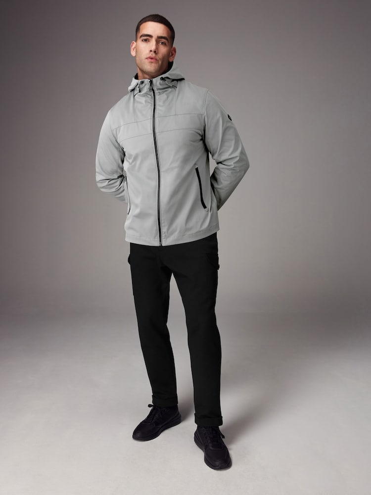 Grey Hooded Shower Resistant Jacket - Image 2 of 17