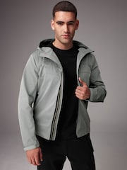 Grey Hooded Shower Resistant Jacket - Image 3 of 17