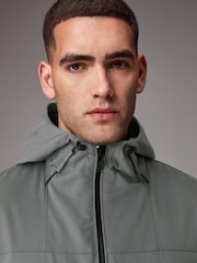 Grey Hooded Shower Resistant Jacket - Image 6 of 17