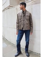 Brown Faux Leather Biker Jacket - Image 10 of 12