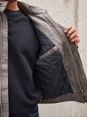 Brown Faux Leather Biker Jacket - Image 5 of 12