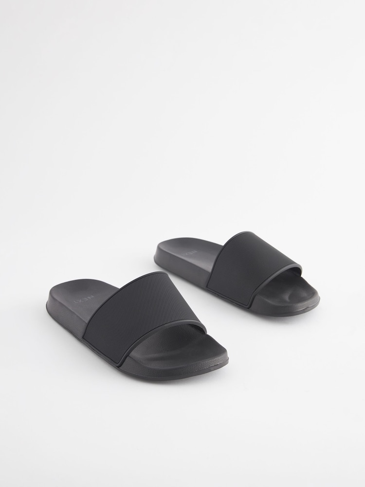 Black Textured Sliders - Image 1 of 6