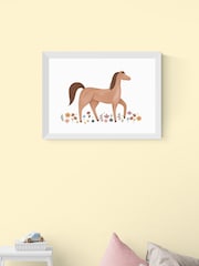 East End Prints White Horse In The Meadow Wall Art Print by Kid of the Village - Image 1 of 2