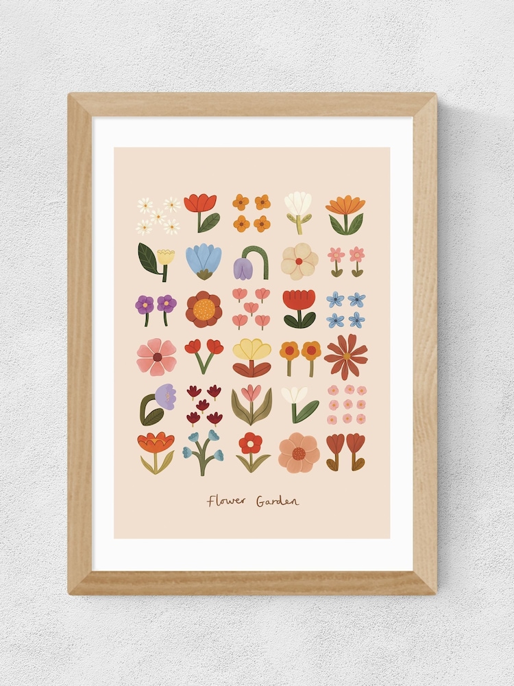 East End Prints Oak Flower Garden Soft Pink Wall Art Print by Kid of the Village - Image 2 of 2 East End Prints Oak Flower Garden Soft Pink Wall Art Print by Kid of the Village - Image 2 of 2