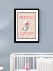 East End Prints Black Mermaid Dreams Wall Art Print by Kid of the Village - Image 1 of 2