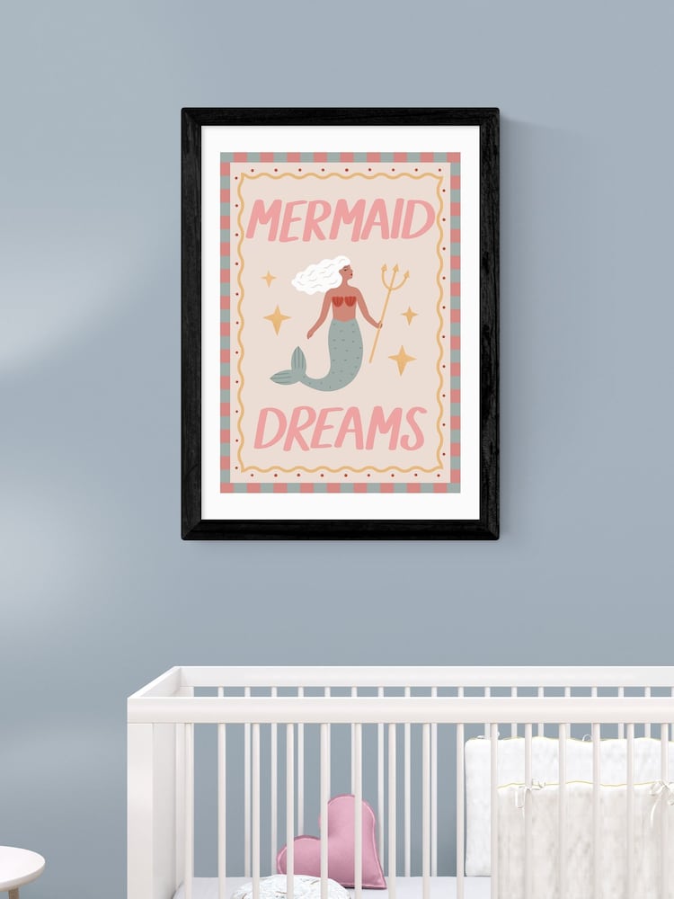 East End Prints Black Mermaid Dreams Wall Art Print by Kid of the Village - Image 1 of 2 East End Prints Black Mermaid Dreams Wall Art Print by Kid of the Village - Image 1 of 2