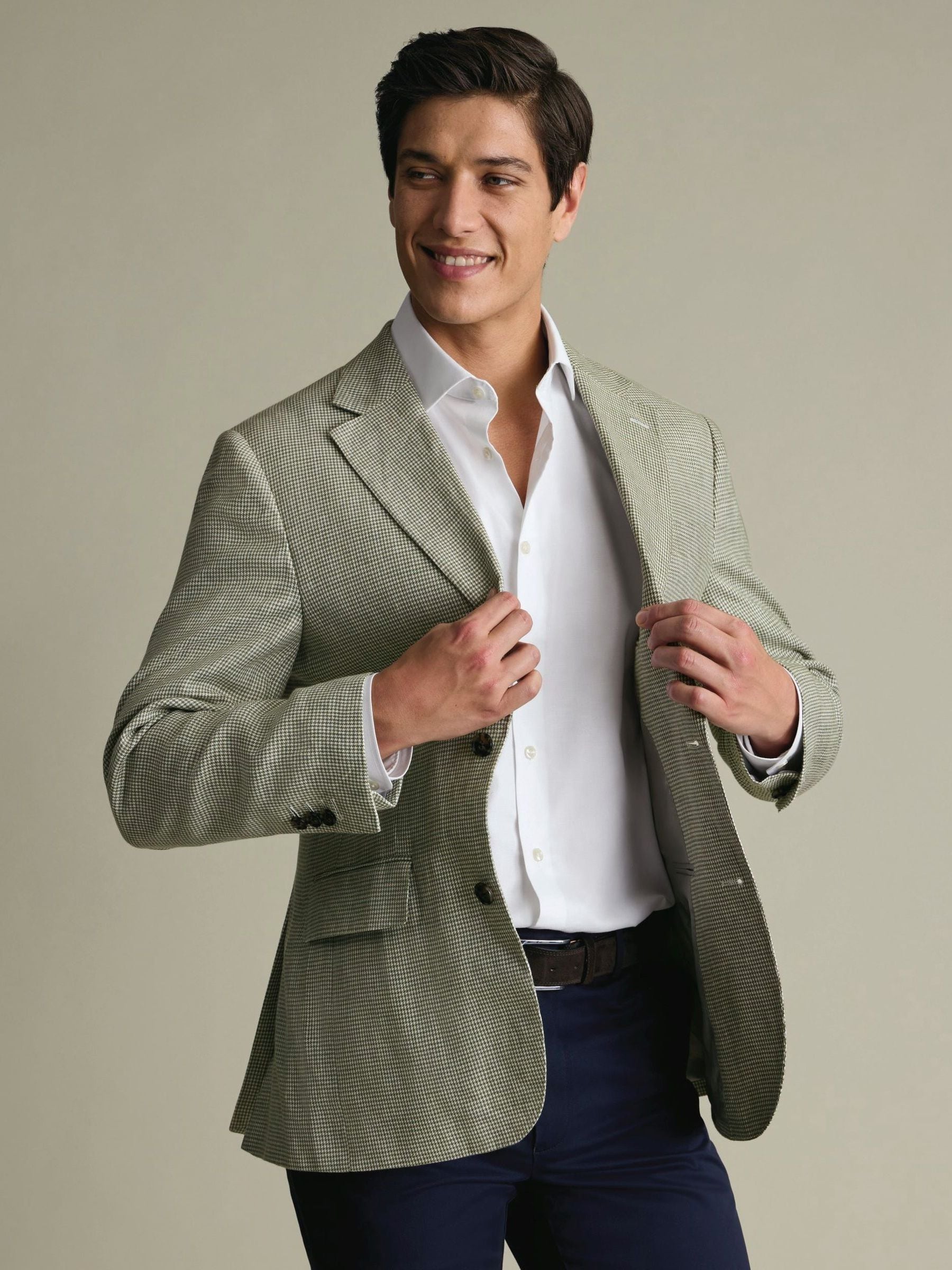 Buy Charles Tyrwhitt Green Linen Jacket from Next Romania