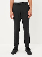 Charcoal Grey Skinny Fit Machine Washable Plain Front Smart Trousers - Image 1 of 6