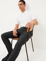 Charcoal Grey Skinny Fit Machine Washable Plain Front Smart Trousers - Image 3 of 6