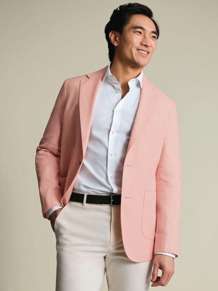 Charles Tyrwhitt Orange Linen Cotton Jacket - Image 1 of 5