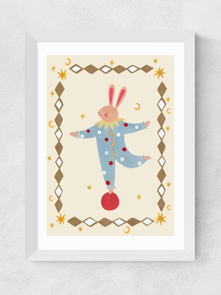 East End Prints White Balancing Bunny Wall Art Print by Kid of the Village - Image 2 of 2 East End Prints White Balancing Bunny Wall Art Print by Kid of the Village - Image 2 of 2