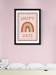 East End Prints Black Happy Days Wall Art Print by Kid of the Village - Image 1 of 2