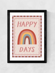 East End Prints Black Happy Days Wall Art Print by Kid of the Village - Image 2 of 2
