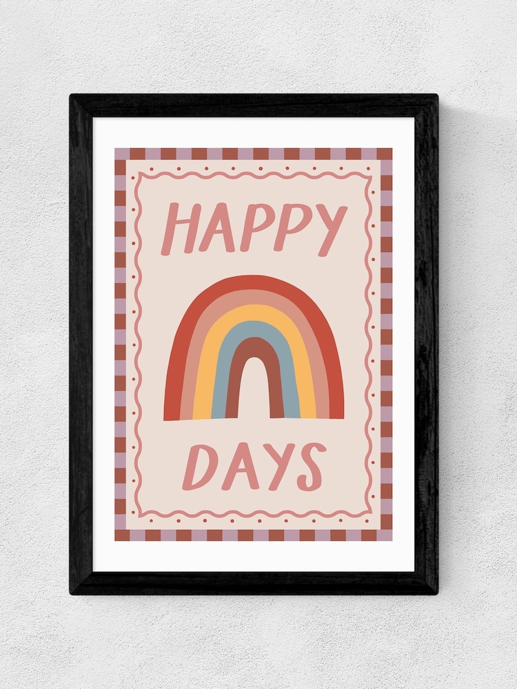 East End Prints Black Happy Days Wall Art Print by Kid of the Village - Image 2 of 2