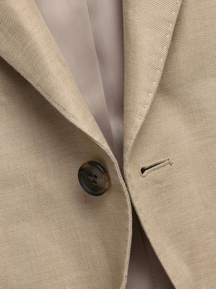 Charles Tyrwhitt Natural Slim Fit Linen Suit Jacket - Image 9 of 9