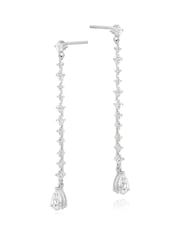 Beaverbrooks Sterling Silver Cubic Zirconia Pear Drop Earrings - Image 1 of 3