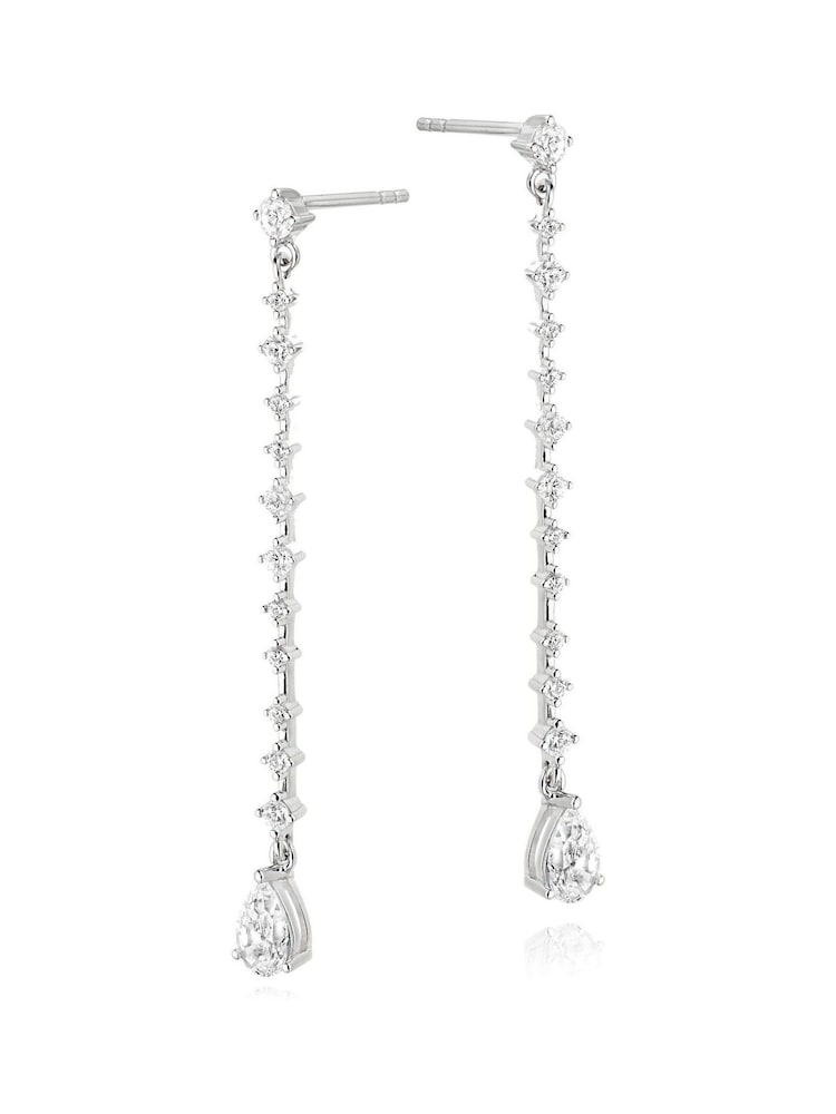 Beaverbrooks Sterling Silver Cubic Zirconia Pear Drop Earrings - Image 1 of 3