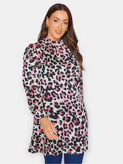 M&Co Pink High Neck Tie Tunic - Image 1 of 5
