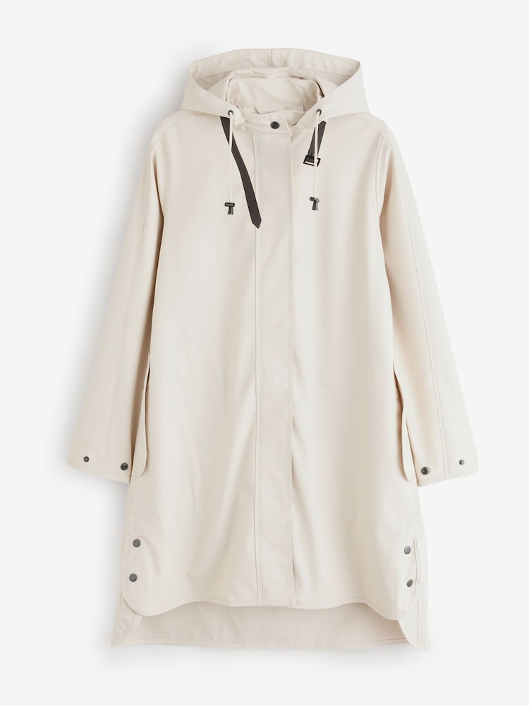 Ilse Jacobsen A-line waterproof PU raincoat with welded seams, detachable hood, storm placket, and 5,000 mm rating - Bild 1 von 1 Ilse Jacobsen A-line waterproof PU raincoat with welded seams, detachable hood, storm placket, and 5,000 mm rating - Bild 1 von 1