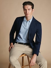 Charles Tyrwhitt Blue Cotton Stretch Jacket - Image 2 of 5
