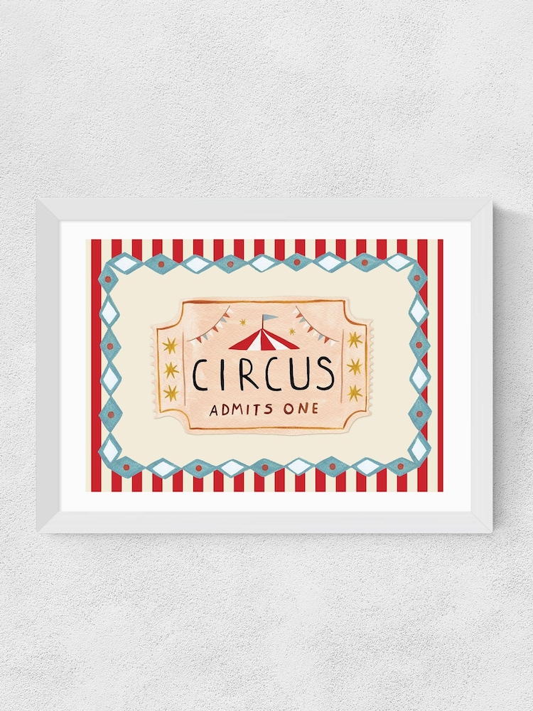 East End Prints White Circus Ticket Wall Art Print by Kid of the Village - Image 2 of 2 East End Prints White Circus Ticket Wall Art Print by Kid of the Village - Image 2 of 2
