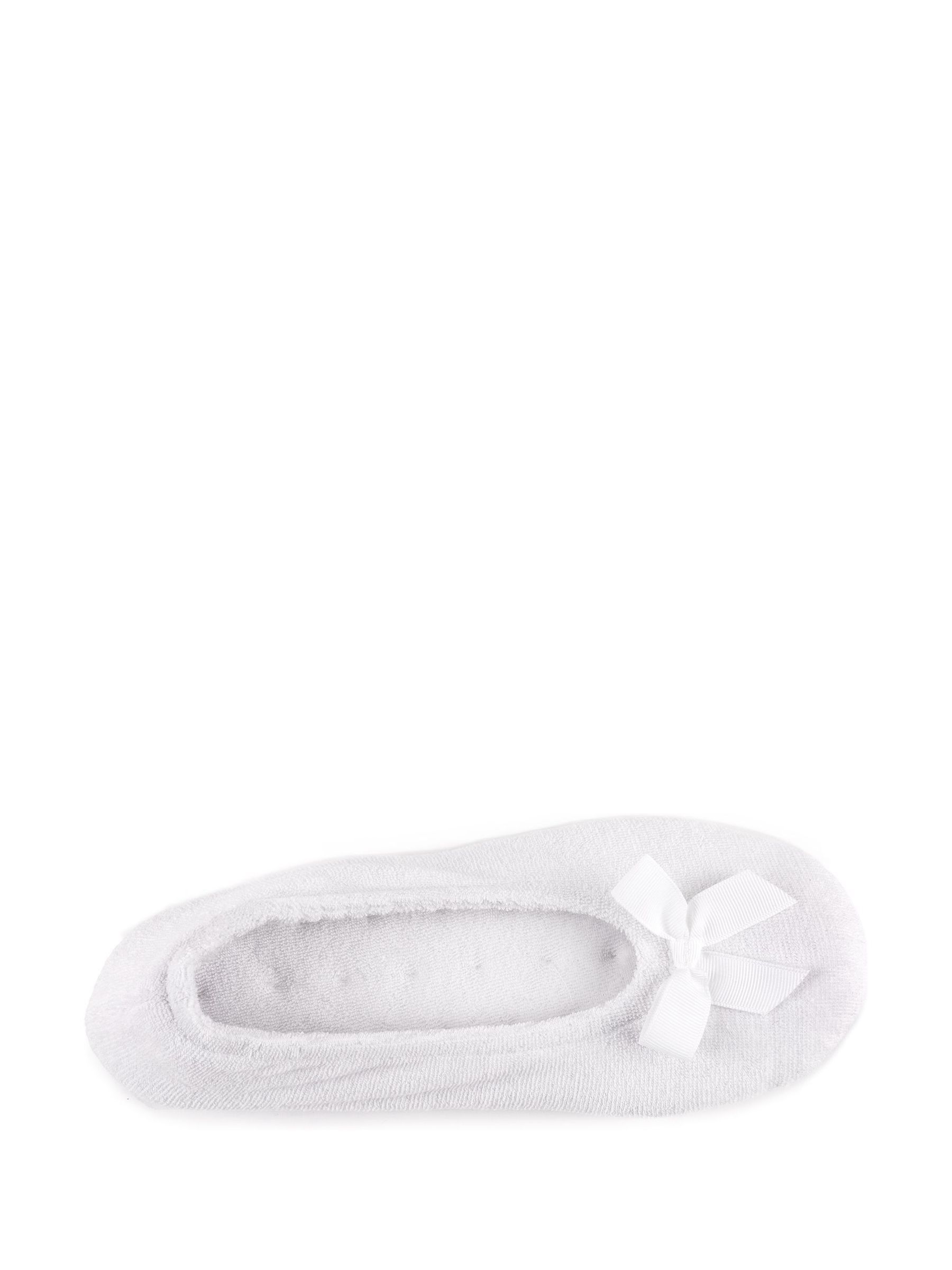 Isotoner Pantoffels voor dames, ballerina's, zeer comfortabel, leren zool, grote strik detail, Zeestreep, 39/40 EU