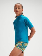 Speedo Blue Boys Printed Short Sleeve Rash Top - Image 4 of 6