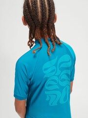 Speedo Blue Boys Printed Short Sleeve Rash Top - Image 5 of 6