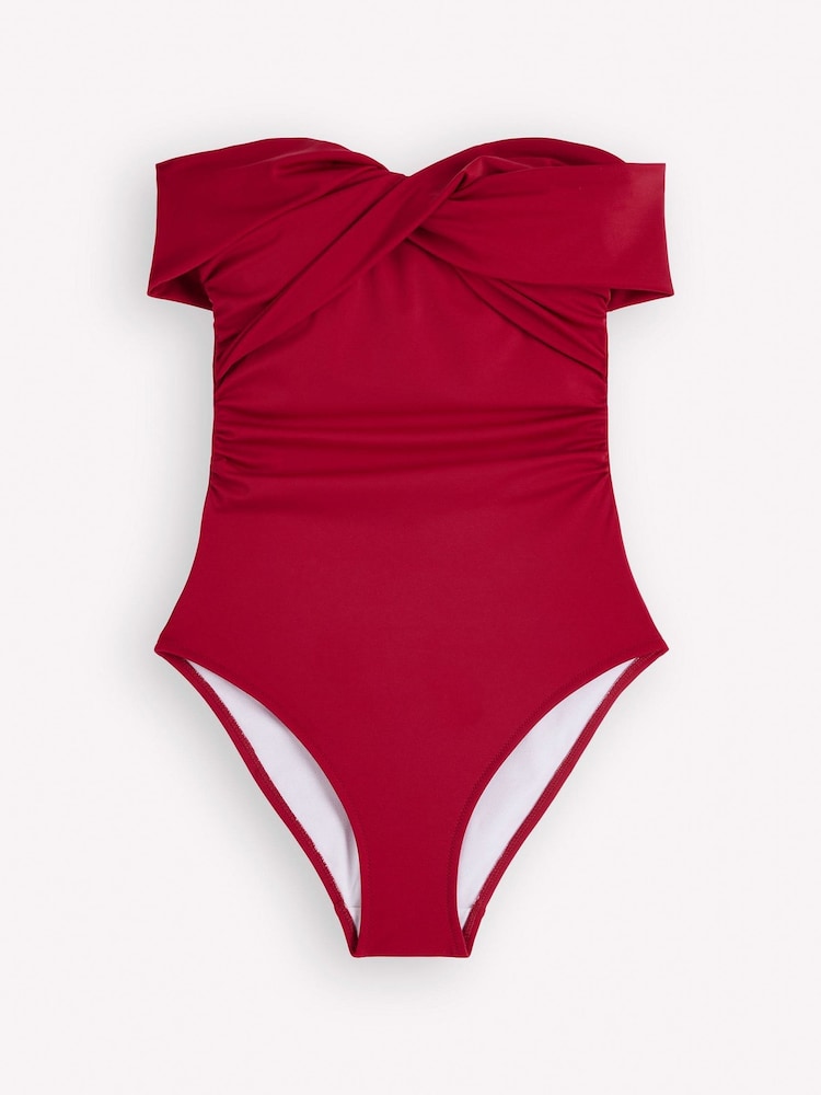 Boden Red Bardot Wrap Swimsuit - Image 1 of 2