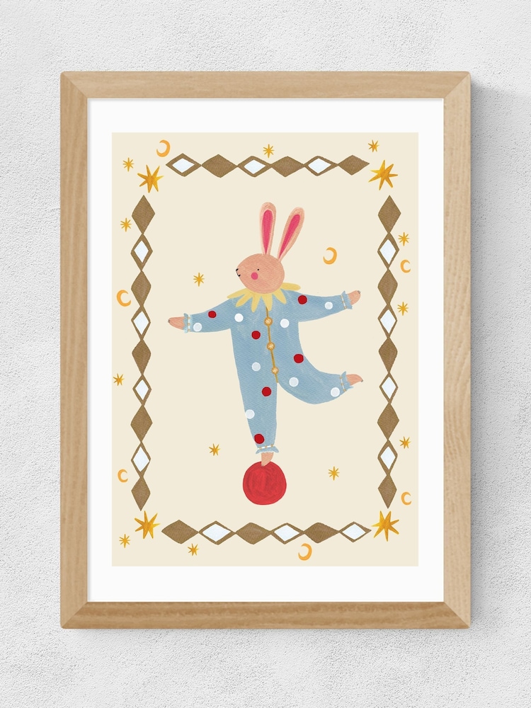 East End Prints Oak Balancing Bunny Wall Art Print by Kid of the Village - Image 2 of 2 East End Prints Oak Balancing Bunny Wall Art Print by Kid of the Village - Image 2 of 2