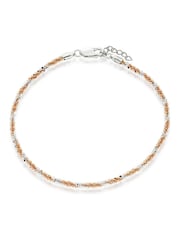 Beaverbrooks Silver And Rose Gold Plated Anklet - Image 1 of 3