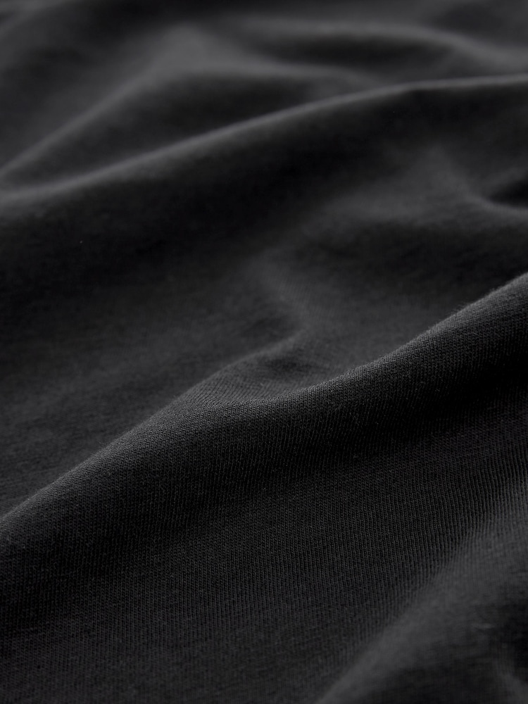 Black 100% Cotton Pearl Trim Short Sleeve T-Shirt - Image 6 of 6