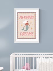 East End Prints White Mermaid Dreams Wall Art Print by Kid of the Village - Image 1 of 2