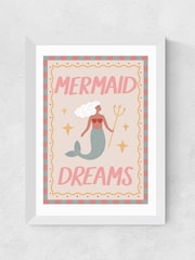 East End Prints White Mermaid Dreams Wall Art Print by Kid of the Village - Image 2 of 2