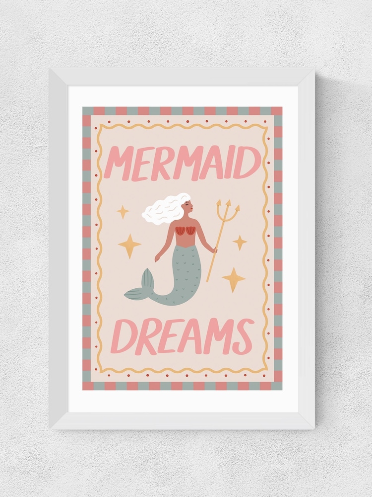 East End Prints White Mermaid Dreams Wall Art Print by Kid of the Village - Image 2 of 2 East End Prints White Mermaid Dreams Wall Art Print by Kid of the Village - Image 2 of 2