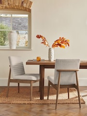Set of 2 Tweedy Plain Light Natural Atlas Walnut Effect Leg Dining Chairs - Image 1 of 12