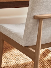 Set of 2 Tweedy Plain Light Natural Atlas Walnut Effect Leg Dining Chairs - Image 3 of 12